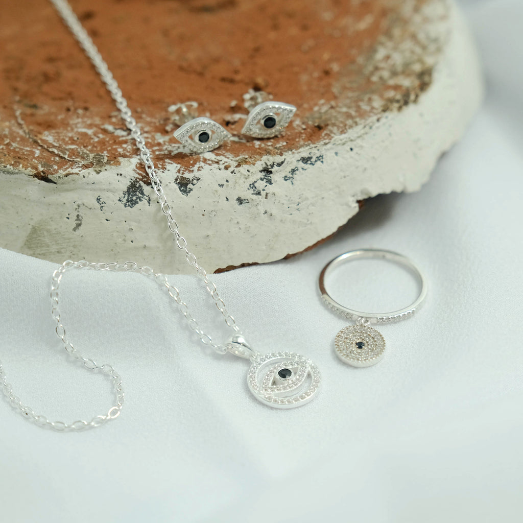 Anting Stud Perak Koleksi Evil Eye Sterling Silver 925