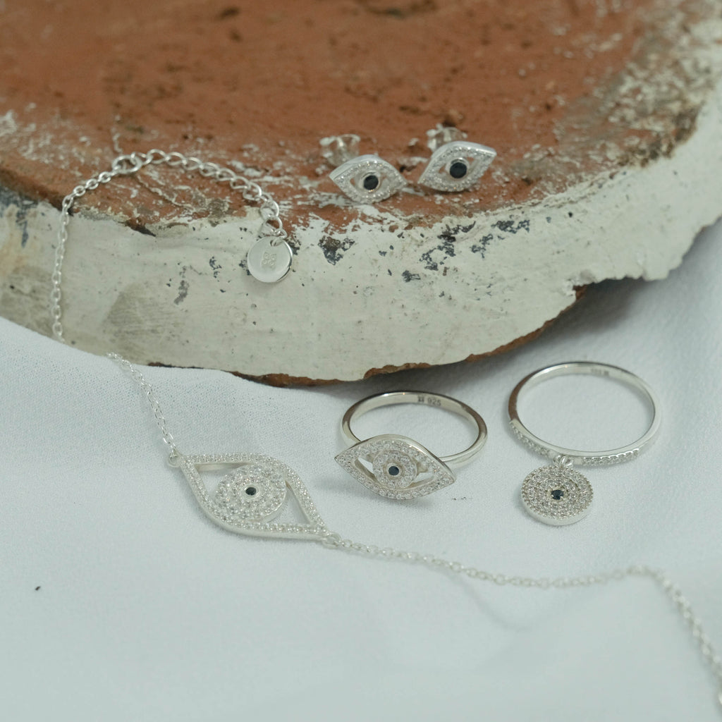 925 Sterling Silver Evil Eye Collection Silver Bracelet