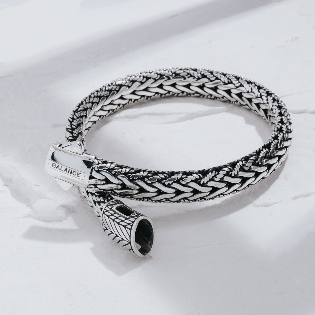 Gelang Anyaman Perak 925 Pria Sunaka Jewelry Koleksi Sutramala Bisma