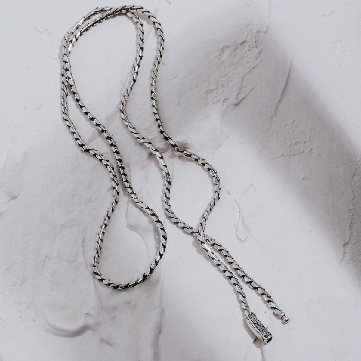 Kalung Anyaman Perak 925 Pria Sunaka Jewelry Koleksi Sutramala Yudistira