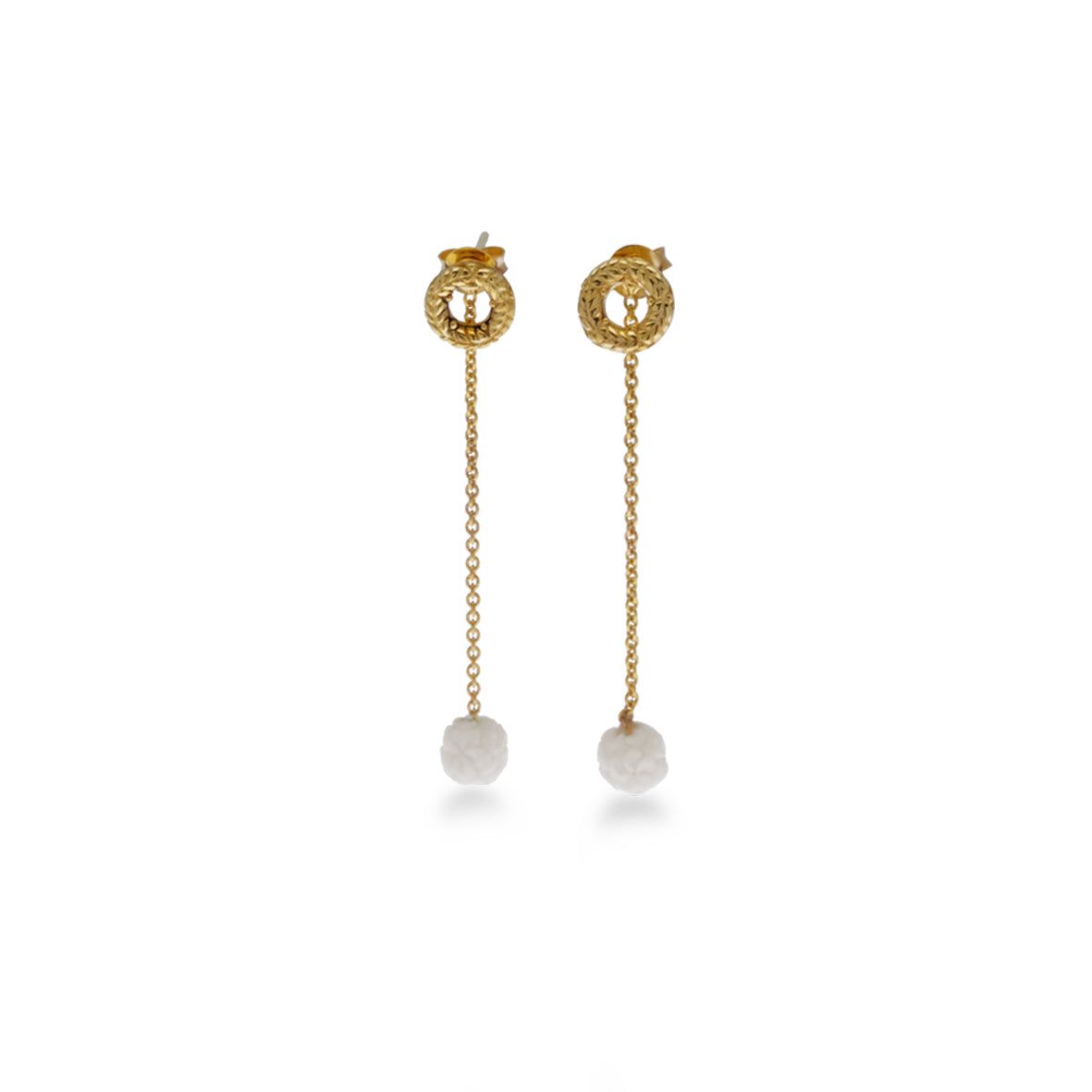 Anting Drop Besar Perak Koleksi Jepun Sterling Silver 925 Gold Plated