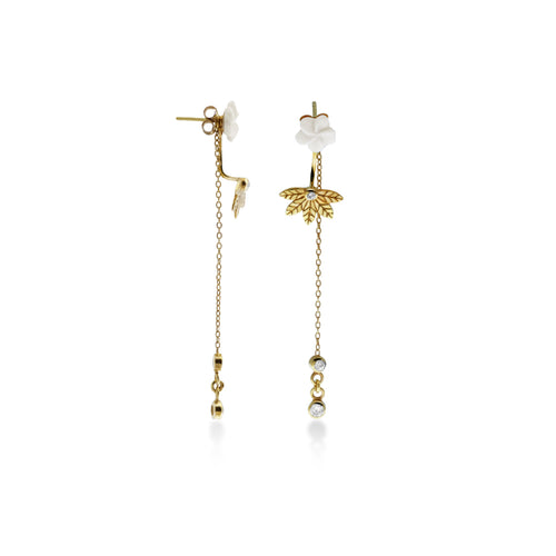 Japanese Multi-functional Earring Collection: Ear Jacket or Drop Chain Earrings
