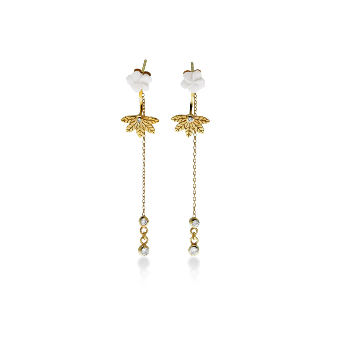 Japanese Multi-functional Earring Collection: Ear Jacket or Drop Chain Earrings