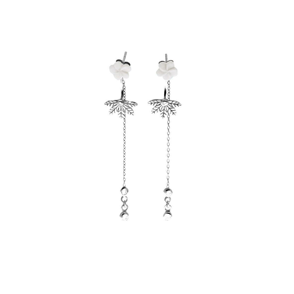 Japanese Multi-functional Earring Collection: Ear Jacket or Drop Chain Earrings