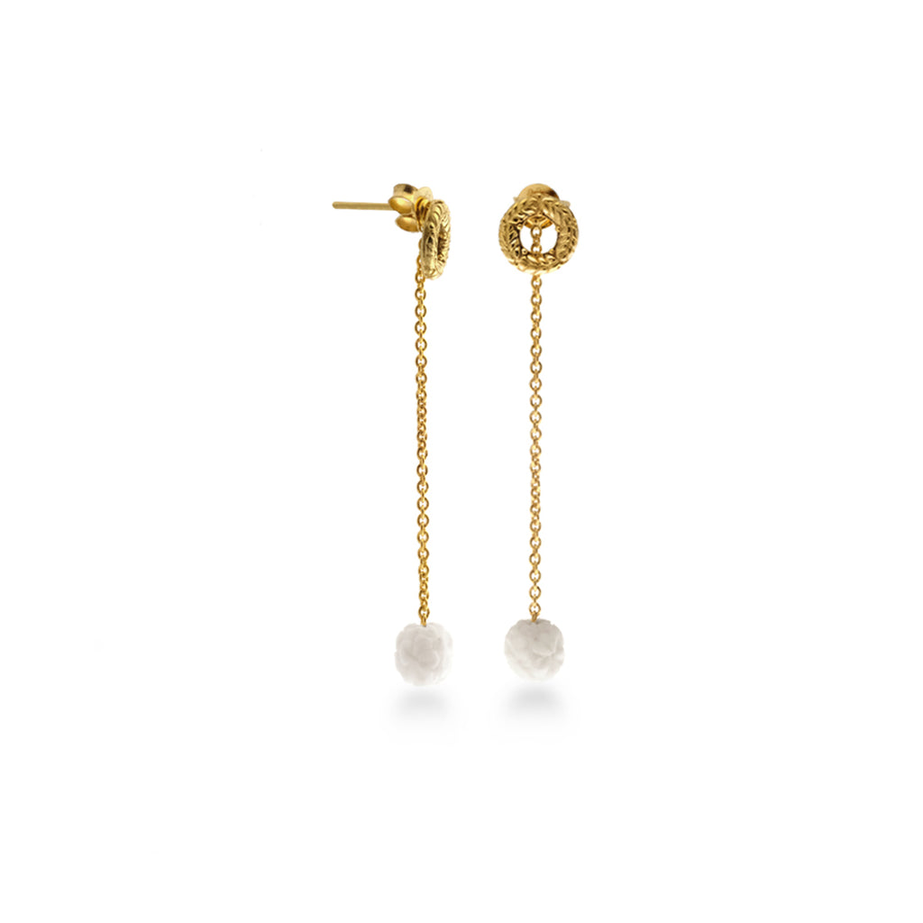 Small Drop Earrings Japanese Collection Sterling Silver 925 Gold Plated