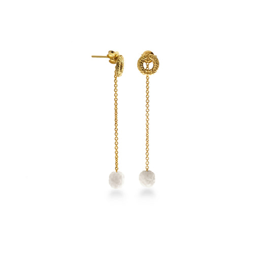 Small Drop Earrings Japanese Collection Sterling Silver 925 Gold Plated