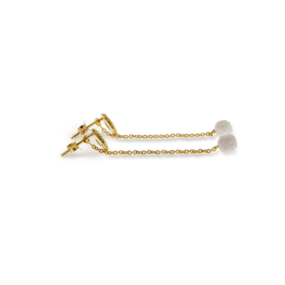 Anting Drop Kecil Perak Koleksi Jepun Sterling Silver 925 Gold Plated