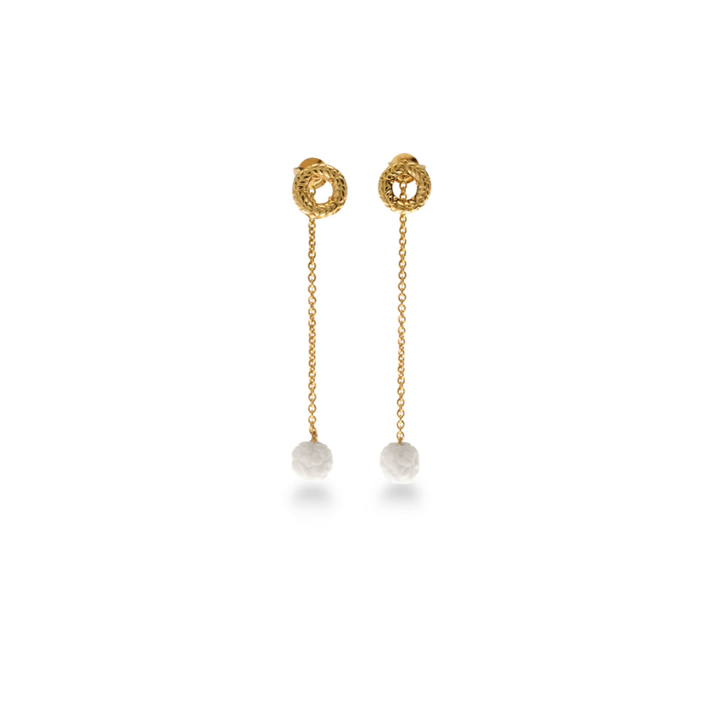 Small Drop Earrings Japanese Collection Sterling Silver 925 Gold Plated