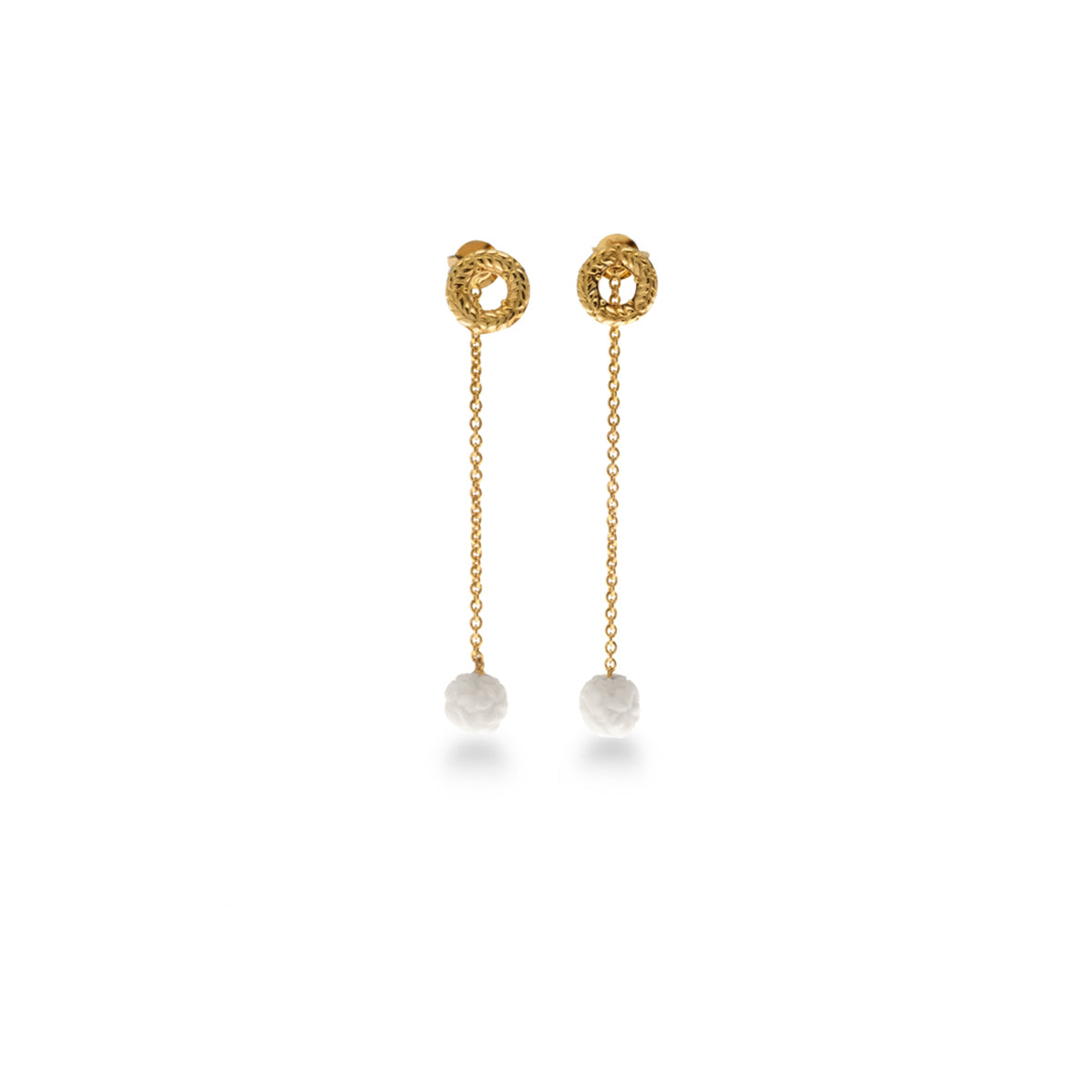 Anting Drop Kecil Perak Koleksi Jepun Sterling Silver 925 Gold Plated