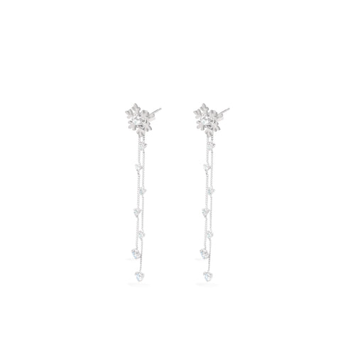 Sterling Silver Fractal Collection Drop Earrings