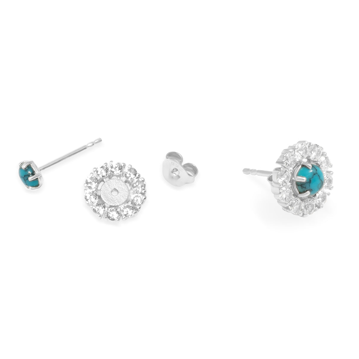 Anting Stud Flower 2 in 1 Perak 925 Koleksi Azzura