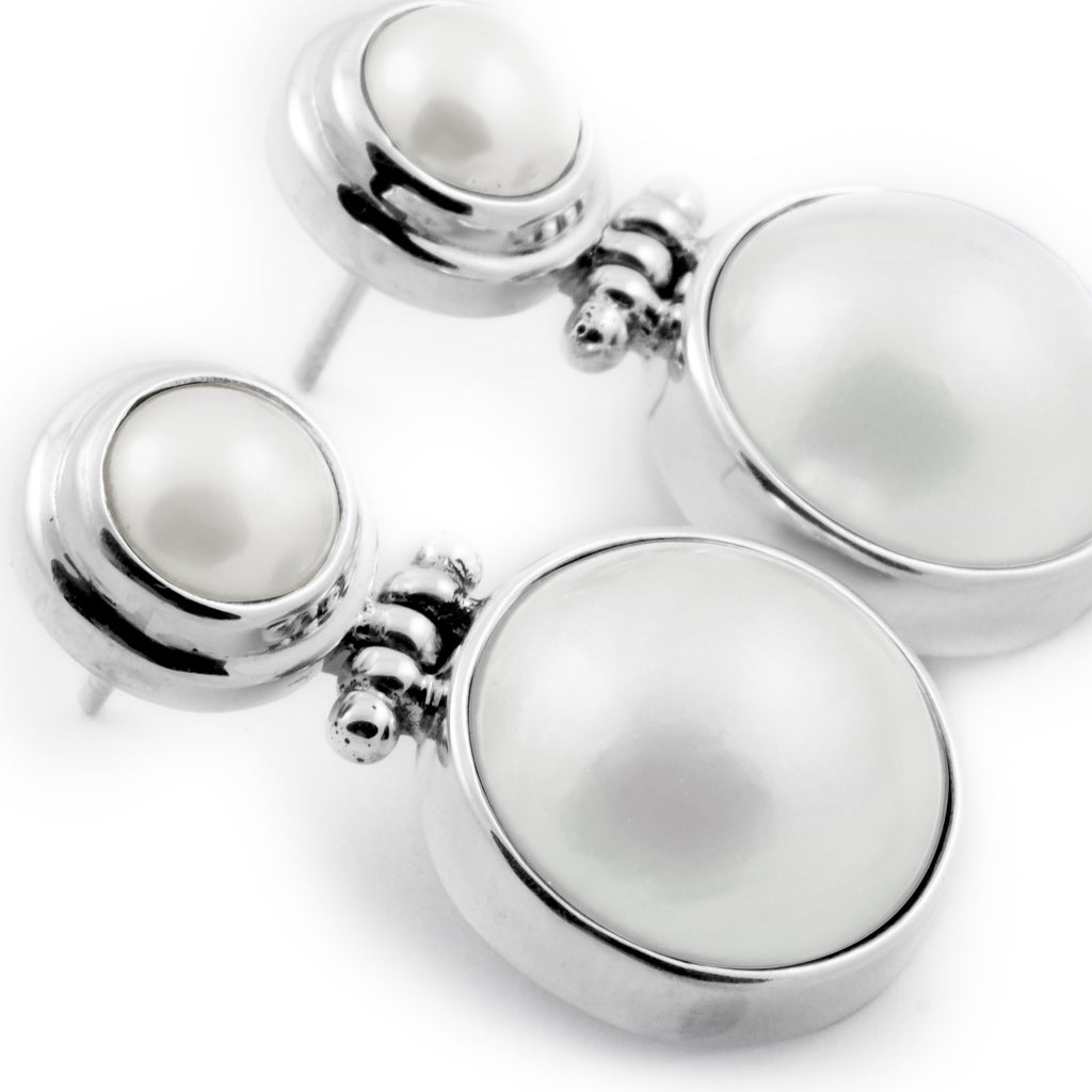 Plain Mabe Sterling Silver 925 Earrings Collection