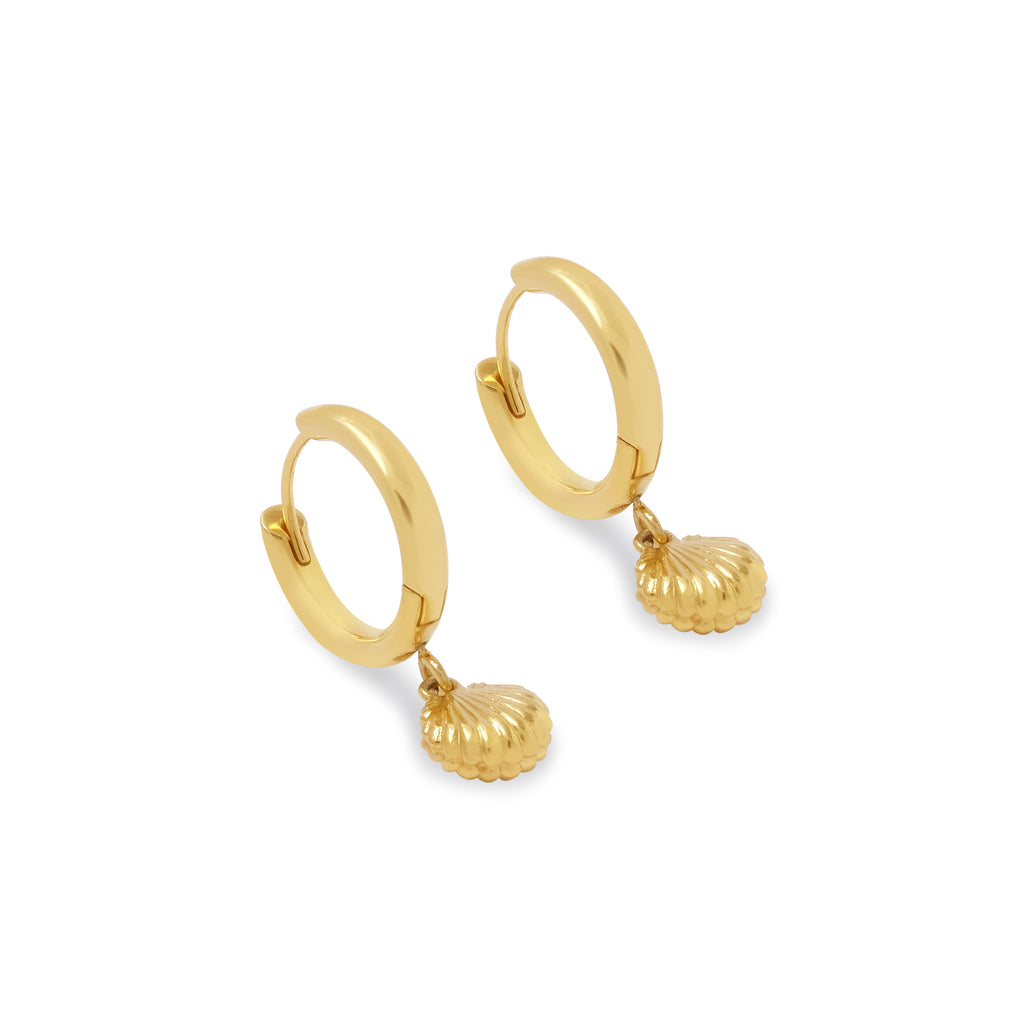 925 Sterling Silver Shell Collection Hoop Earrings