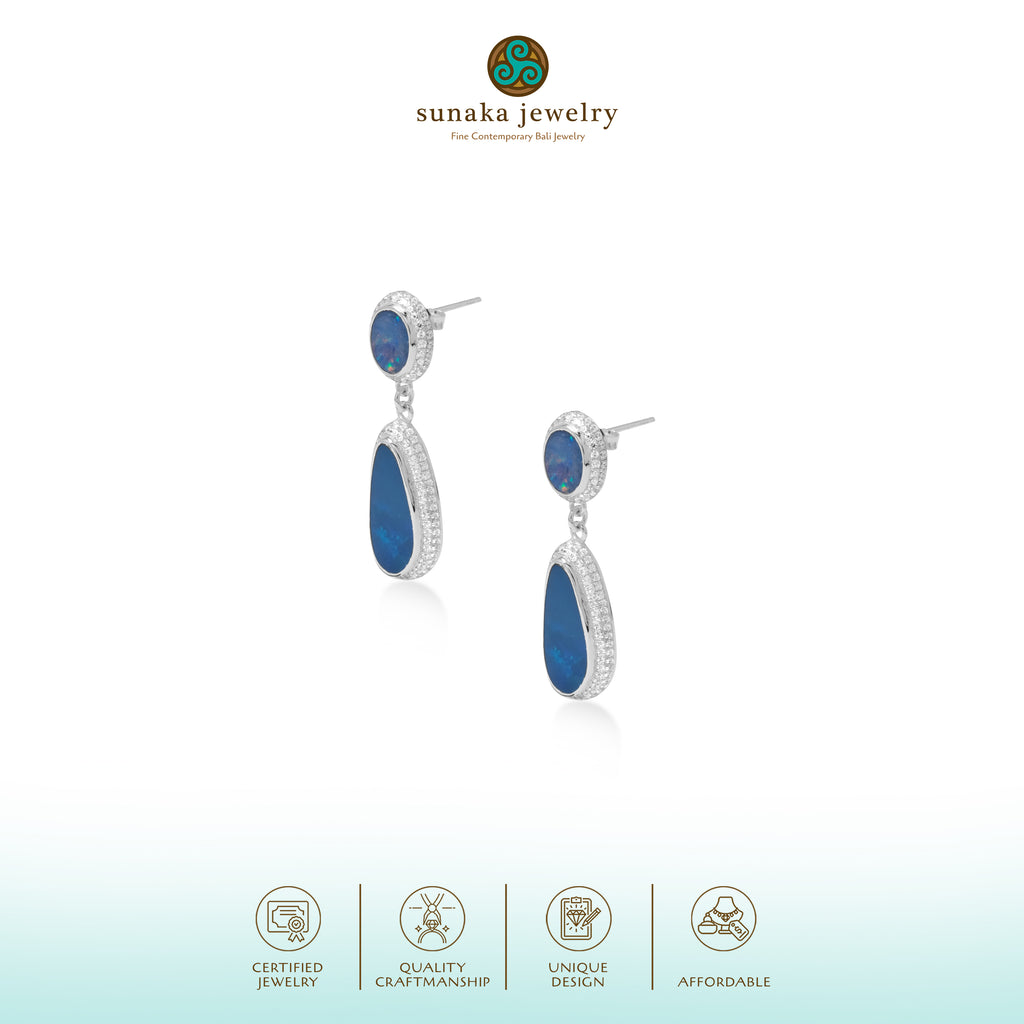 Anting Drop Koleksi Opal Perak 925