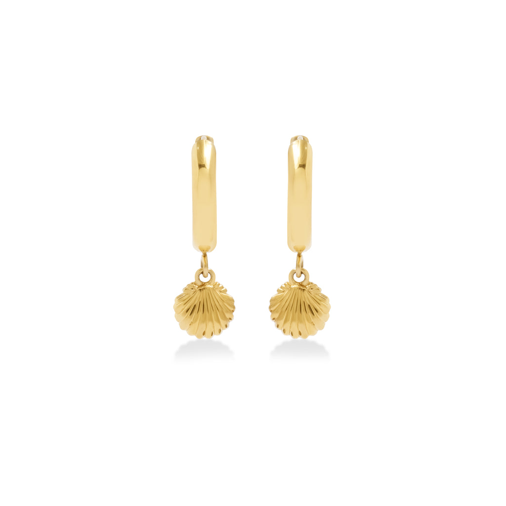 925 Sterling Silver Shell Collection Hoop Earrings