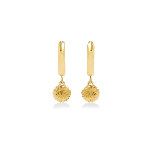 925 Sterling Silver Shell Collection Hoop Earrings