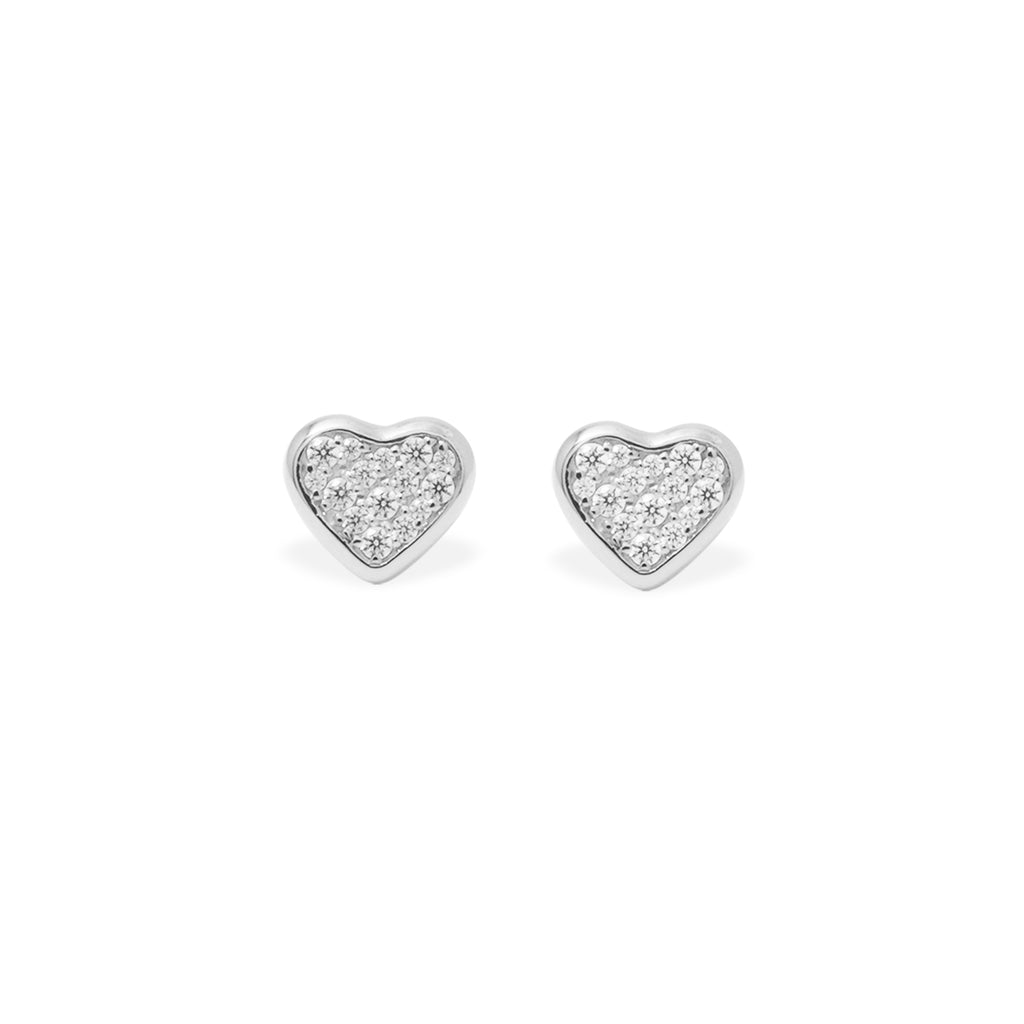 Dainty Heart Sterling Silver 925 Stud Earrings