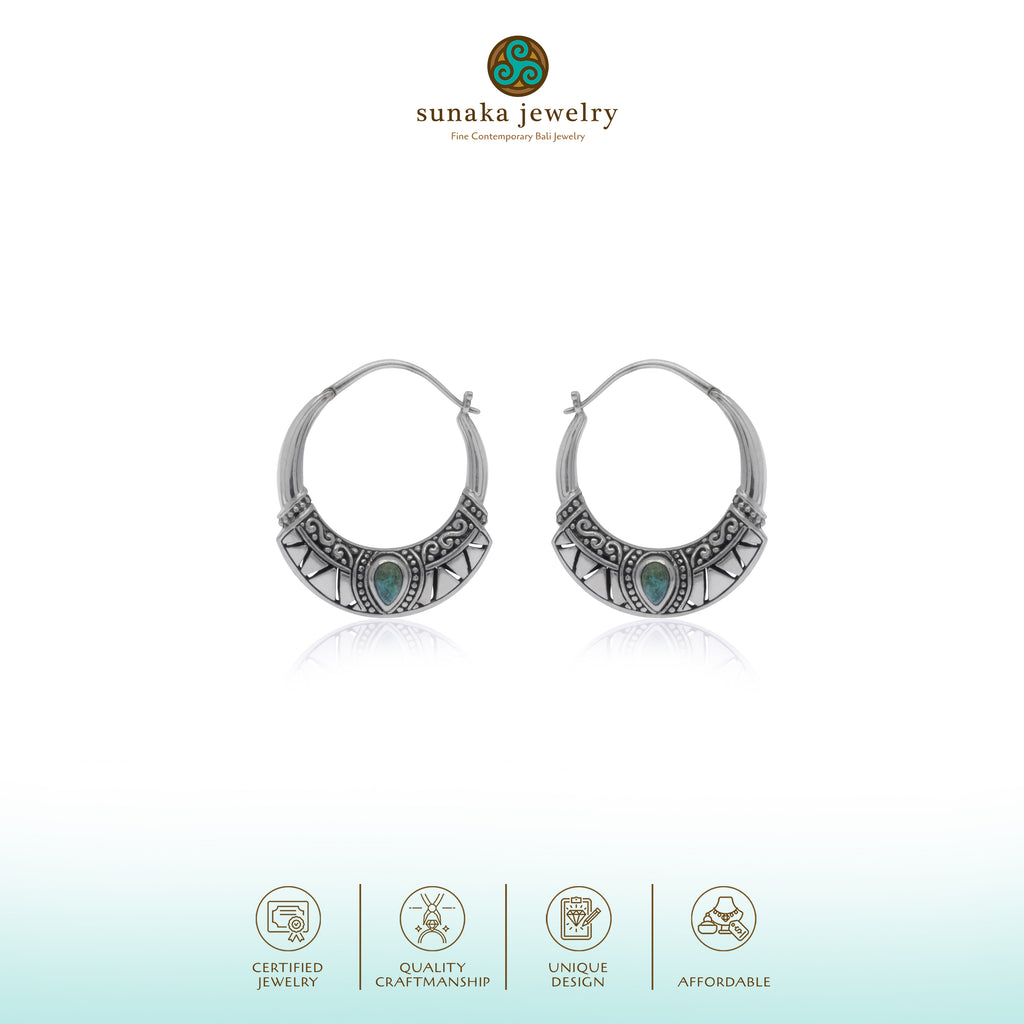 Bohemian Collection 925 Sterling Silver Hoop Earrings