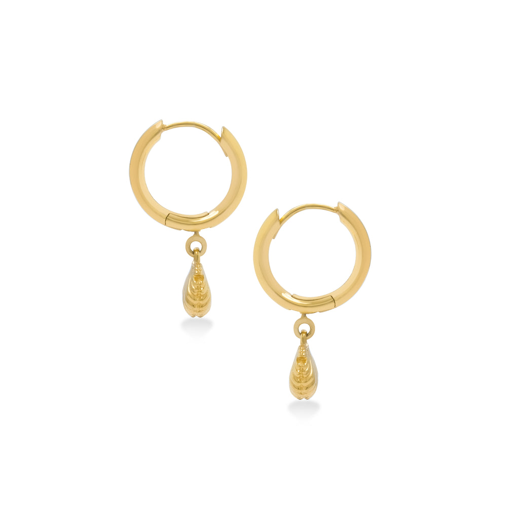 925 Sterling Silver Shell Collection Hoop Earrings