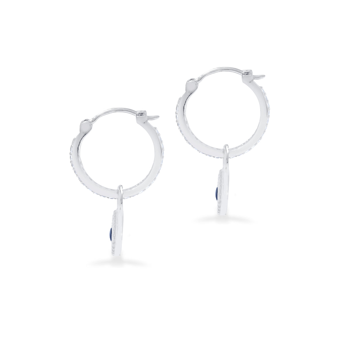 Evil Eye Sterling Silver 925 Hoop Earrings