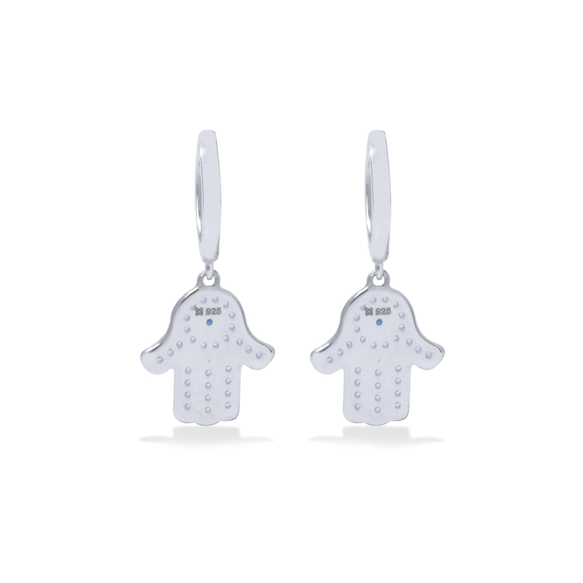 Hamsa Collection 925 Sterling Silver Hoop Earrings
