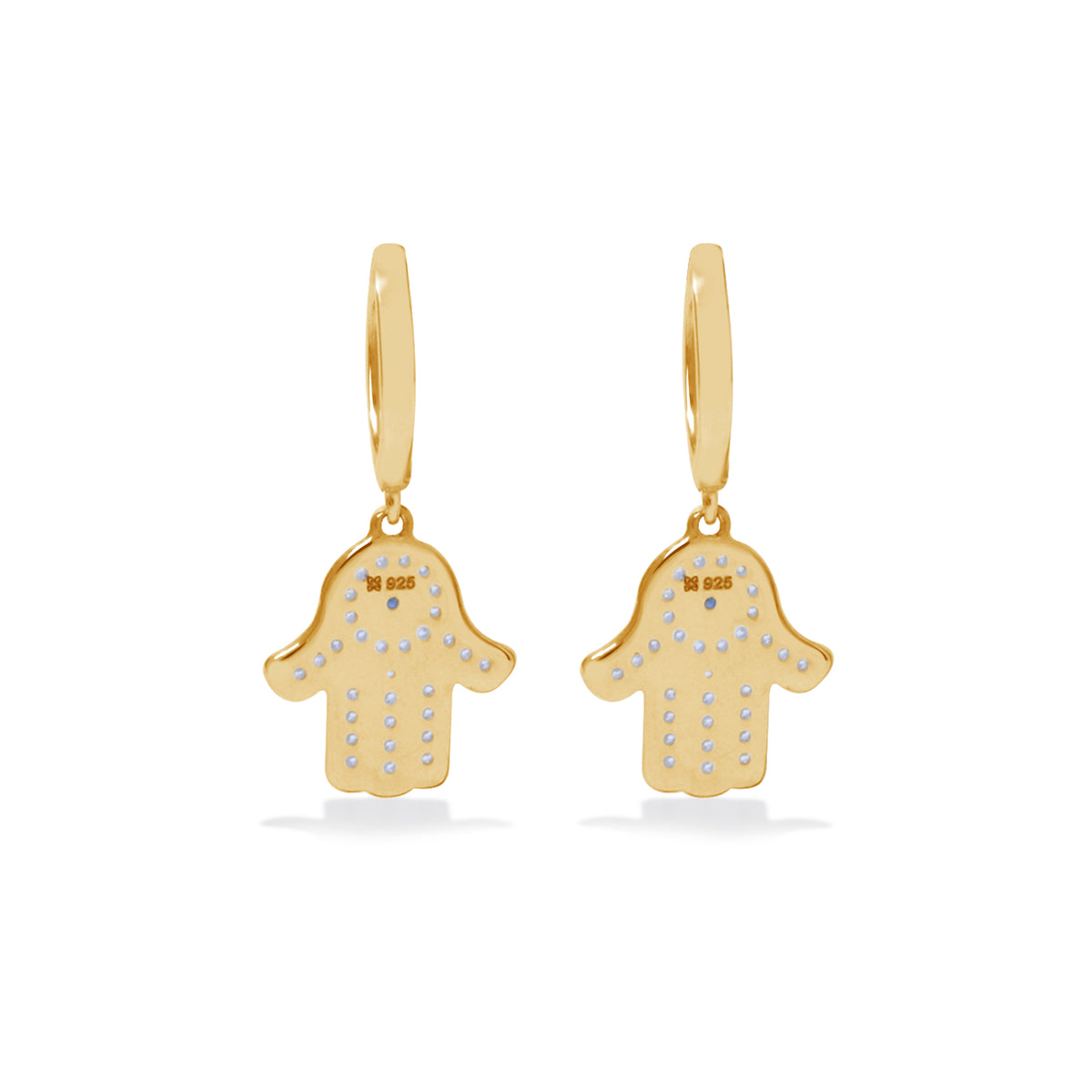 Hamsa Collection Gold Plated Sterling Silver 925 Hoop Earrings