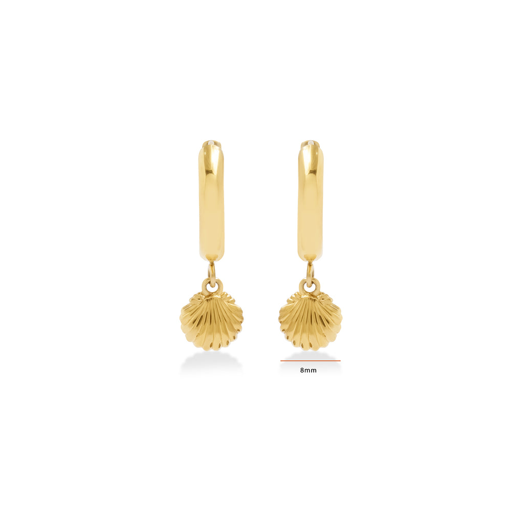 925 Sterling Silver Shell Collection Hoop Earrings