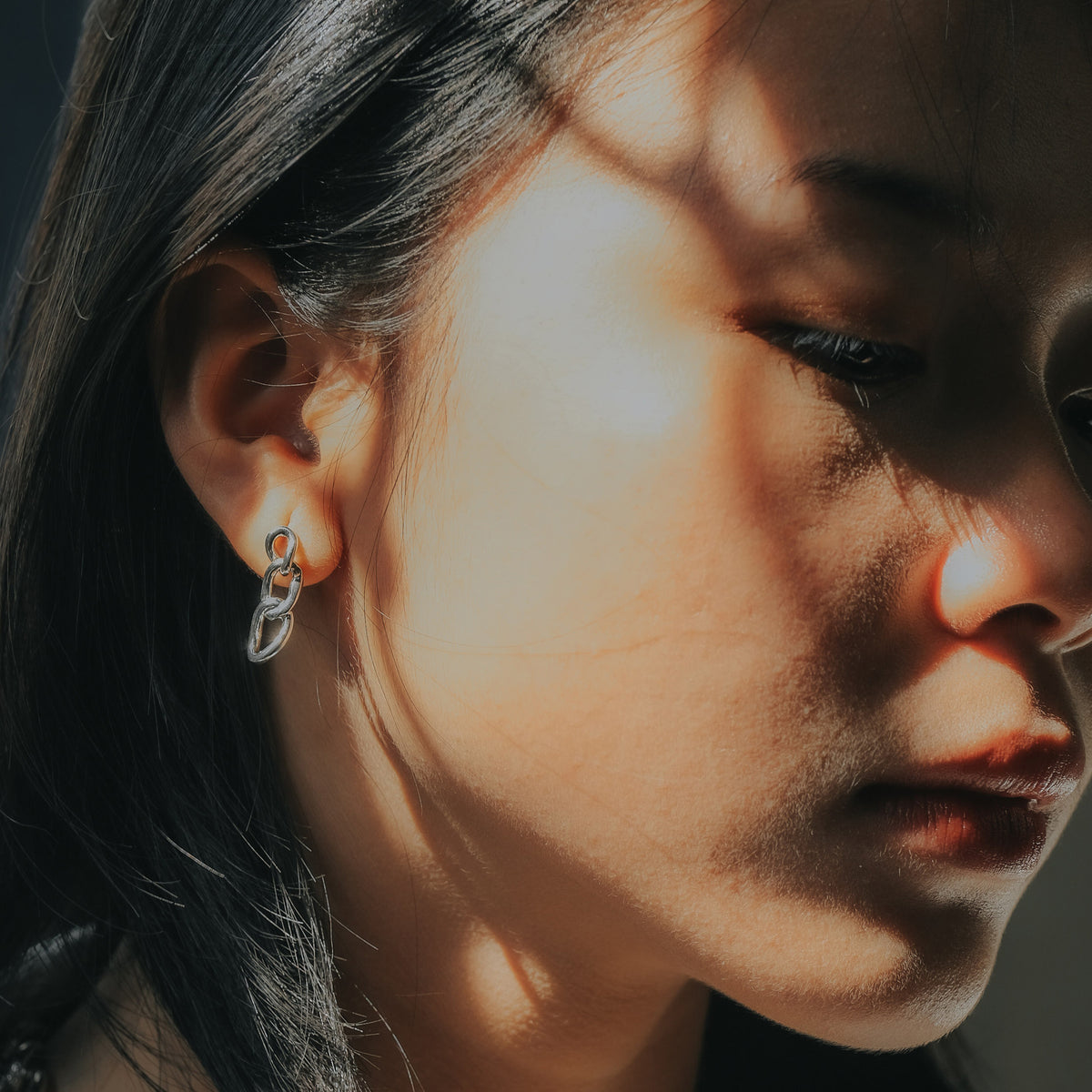 Anting Rantai Drop Curb Koleksi Cuban Sterling Silver 925
