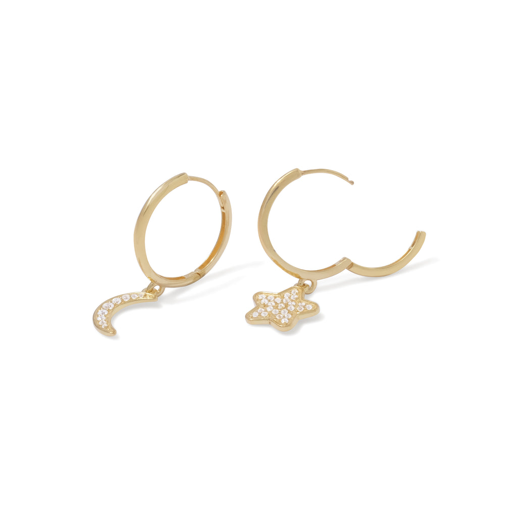 Anting Hoop Perak Koleksi Selene Sterling Silver 925 Gold Plated