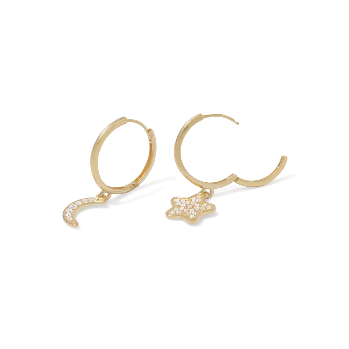 Selene Collection Sterling Silver 925 Gold Plated Hoop Earrings