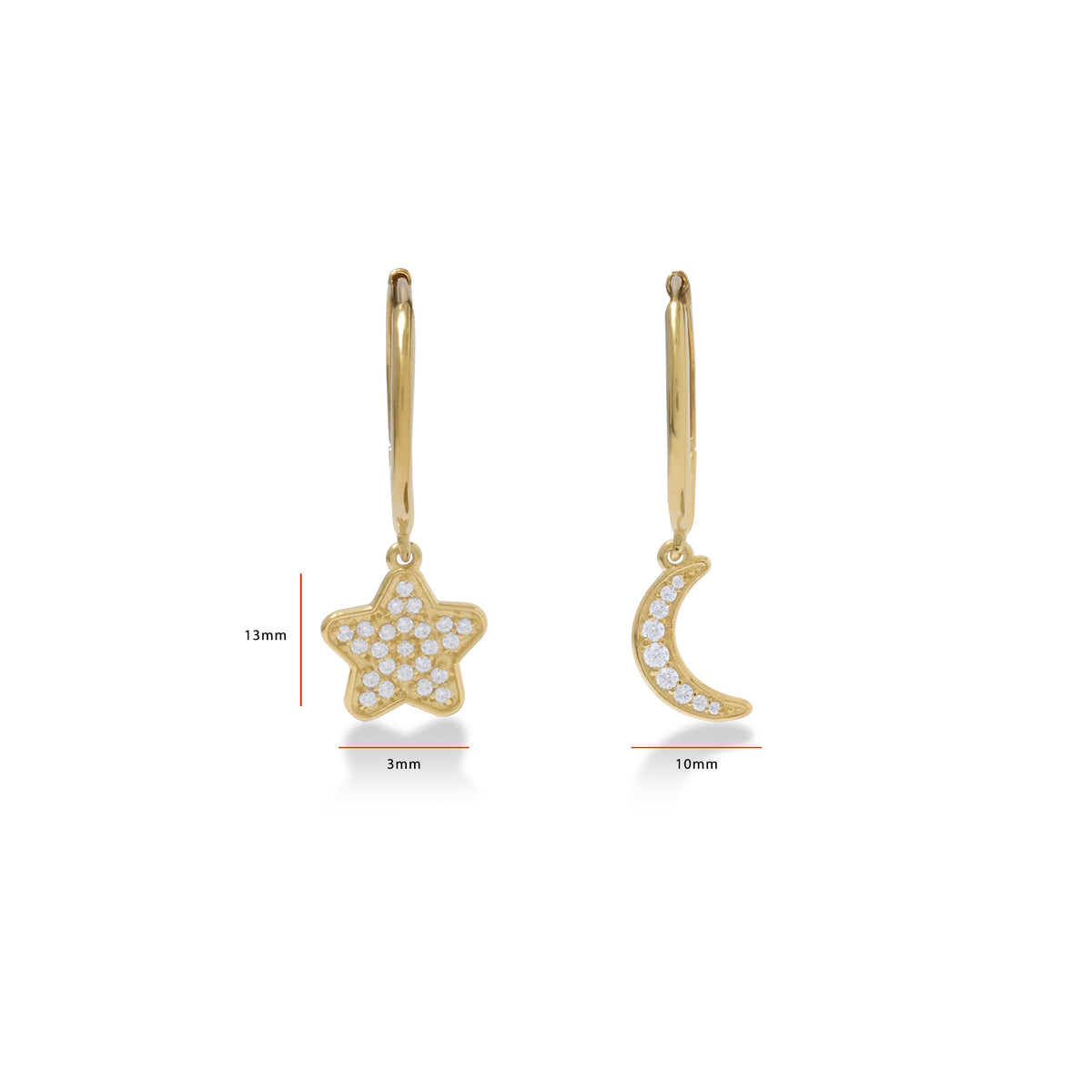 Anting Hoop Perak Koleksi Selene Sterling Silver 925 Gold Plated