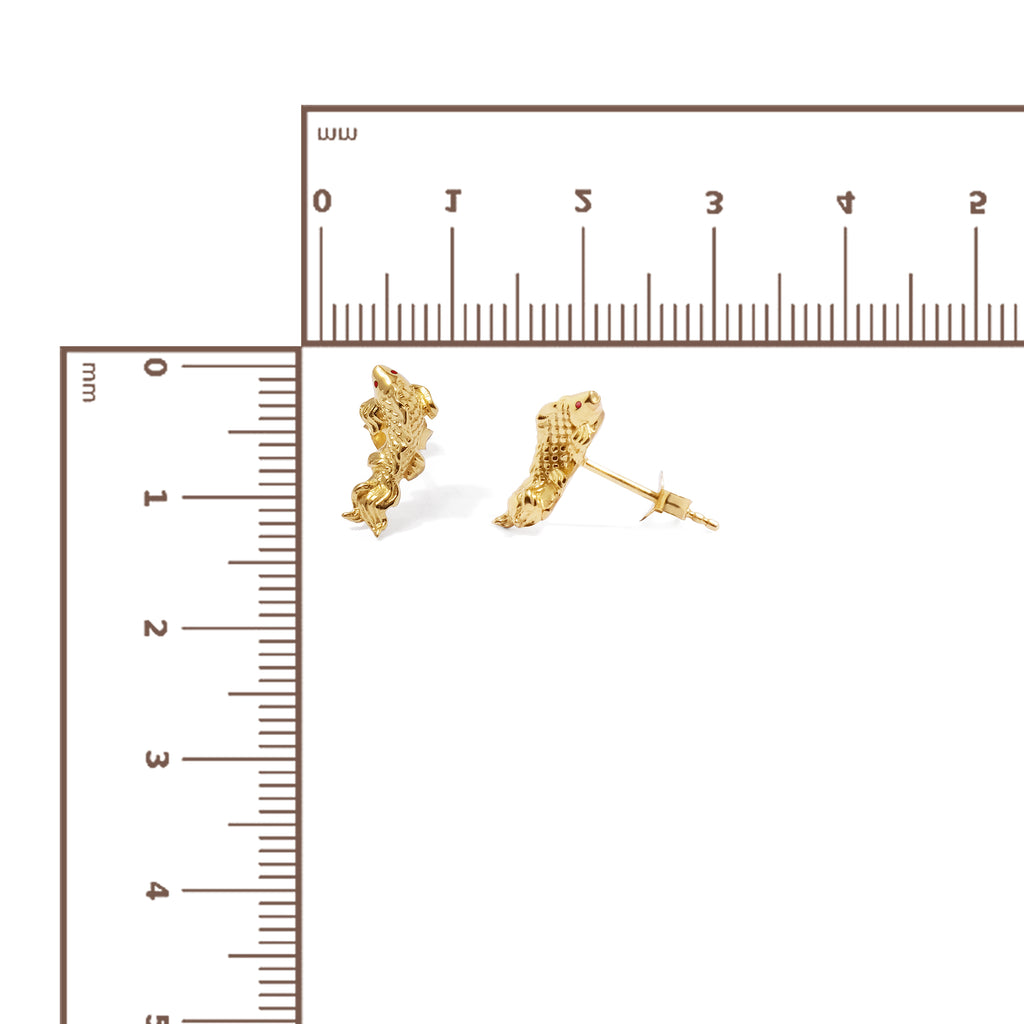 Anting Stud Perak Yamabuki Sterling Silver 925 Gold Plated