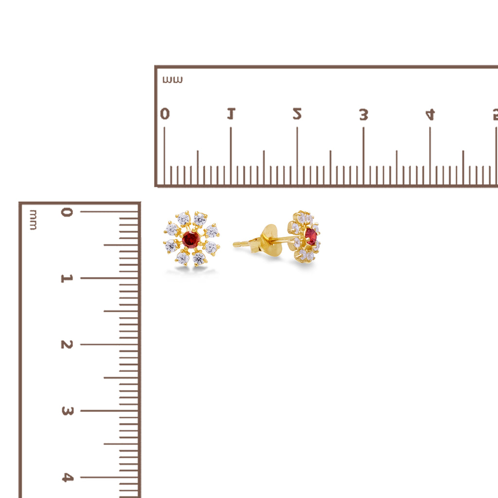 Anting Stud Koleksi Coreopsis Sterling Silver 925 Gold Plated