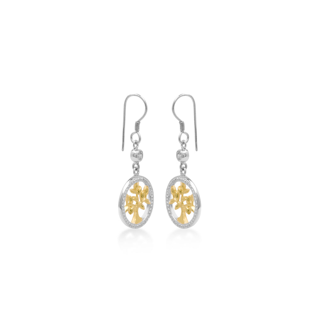925 Sterling Silver Tree Of Life Collection Dangle Earrings