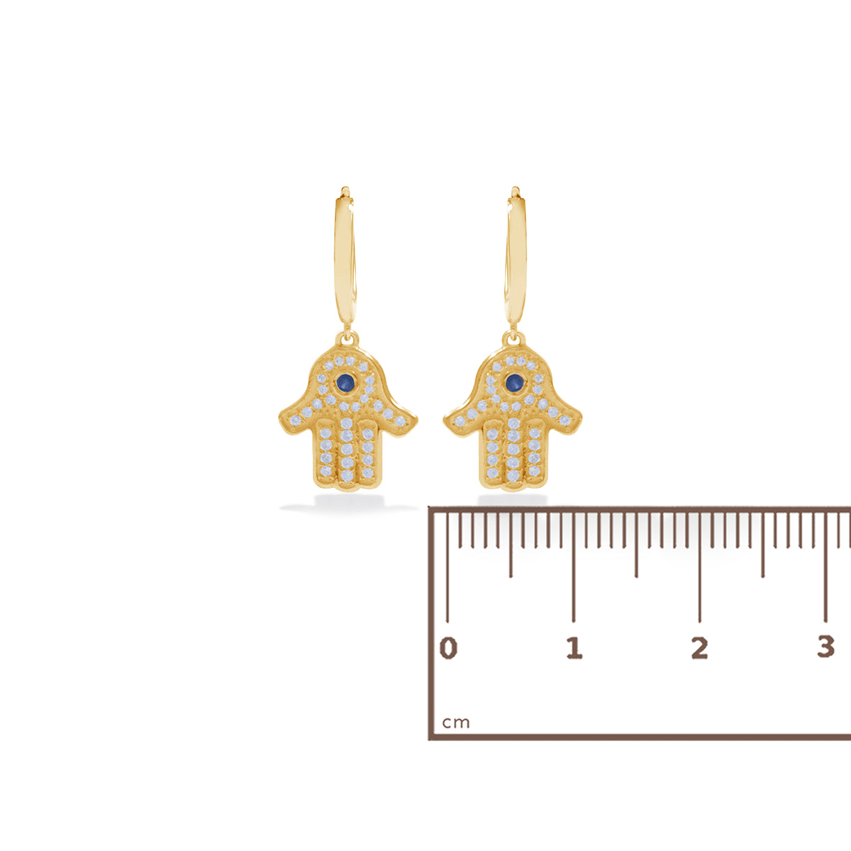 Hamsa Collection 925 Sterling Silver Hoop Earrings
