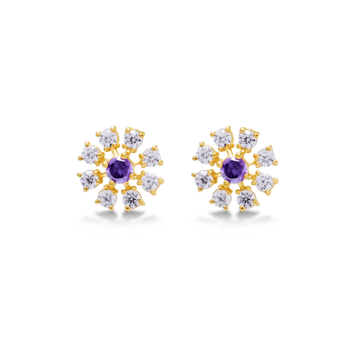 Anting Stud Koleksi Coreopsis Sterling Silver 925 Gold Plated