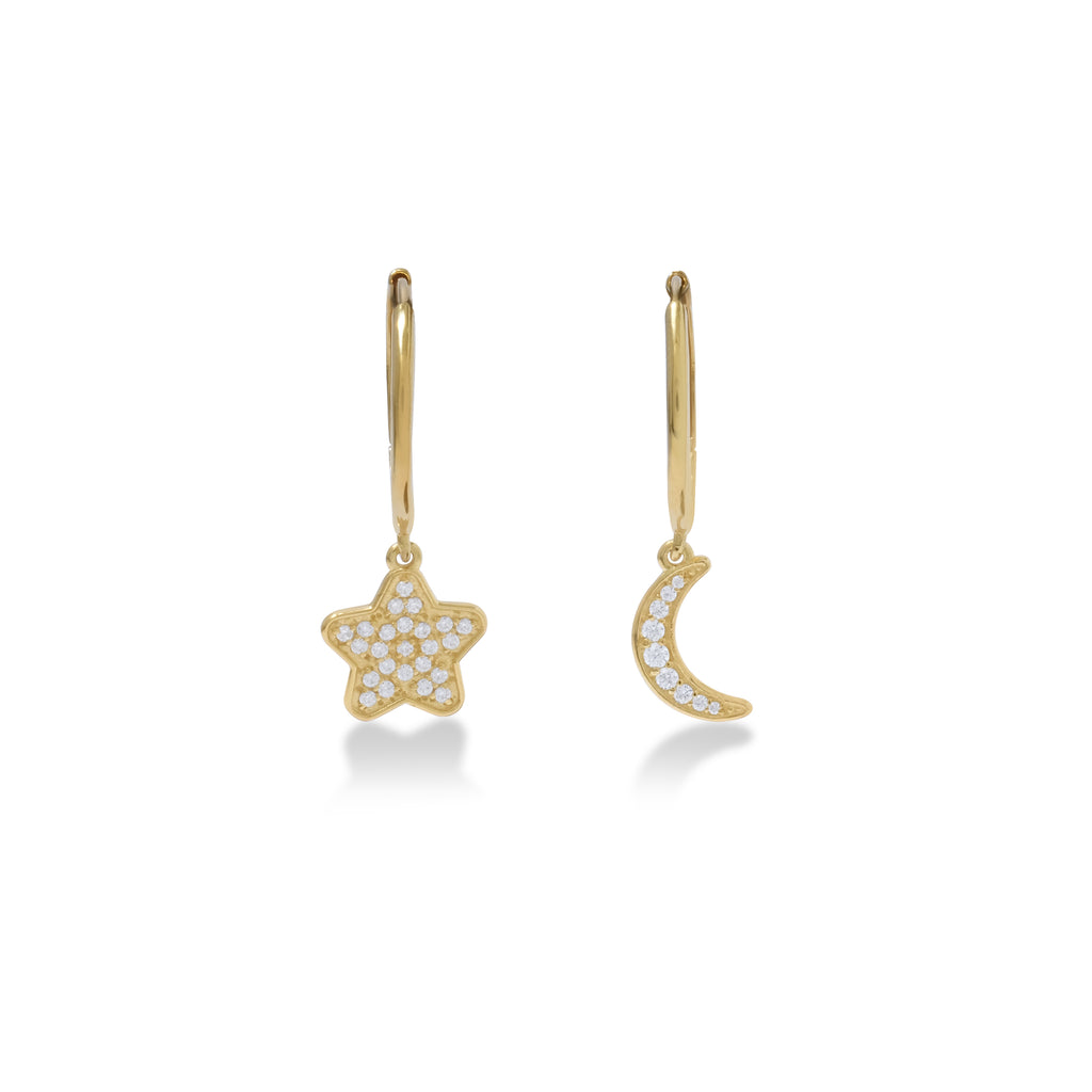 Anting Hoop Perak Koleksi Selene Sterling Silver 925 Gold Plated