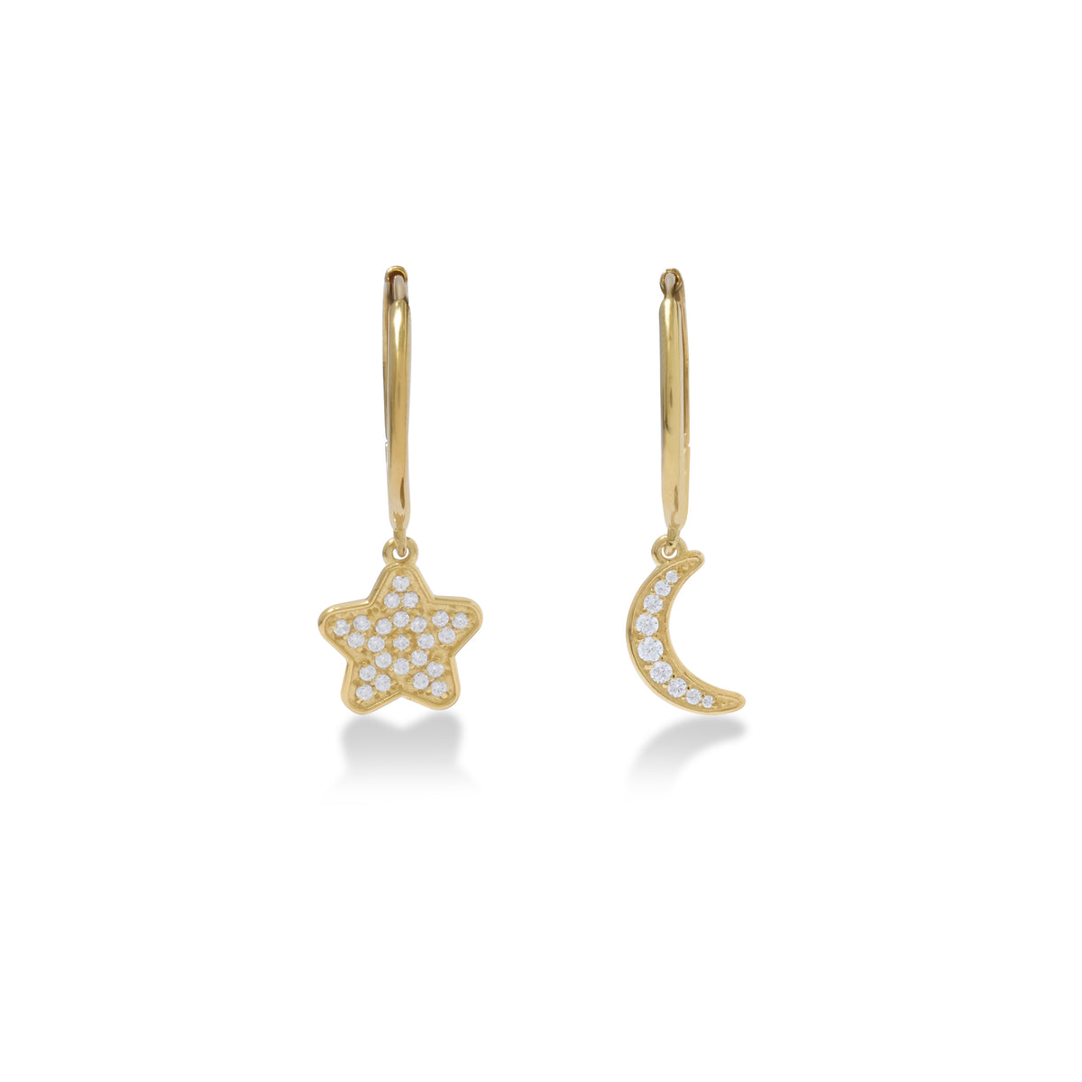 Selene Collection Sterling Silver 925 Gold Plated Hoop Earrings
