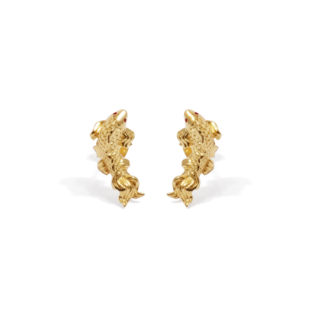 Anting Stud Perak Yamabuki Sterling Silver 925 Gold Plated