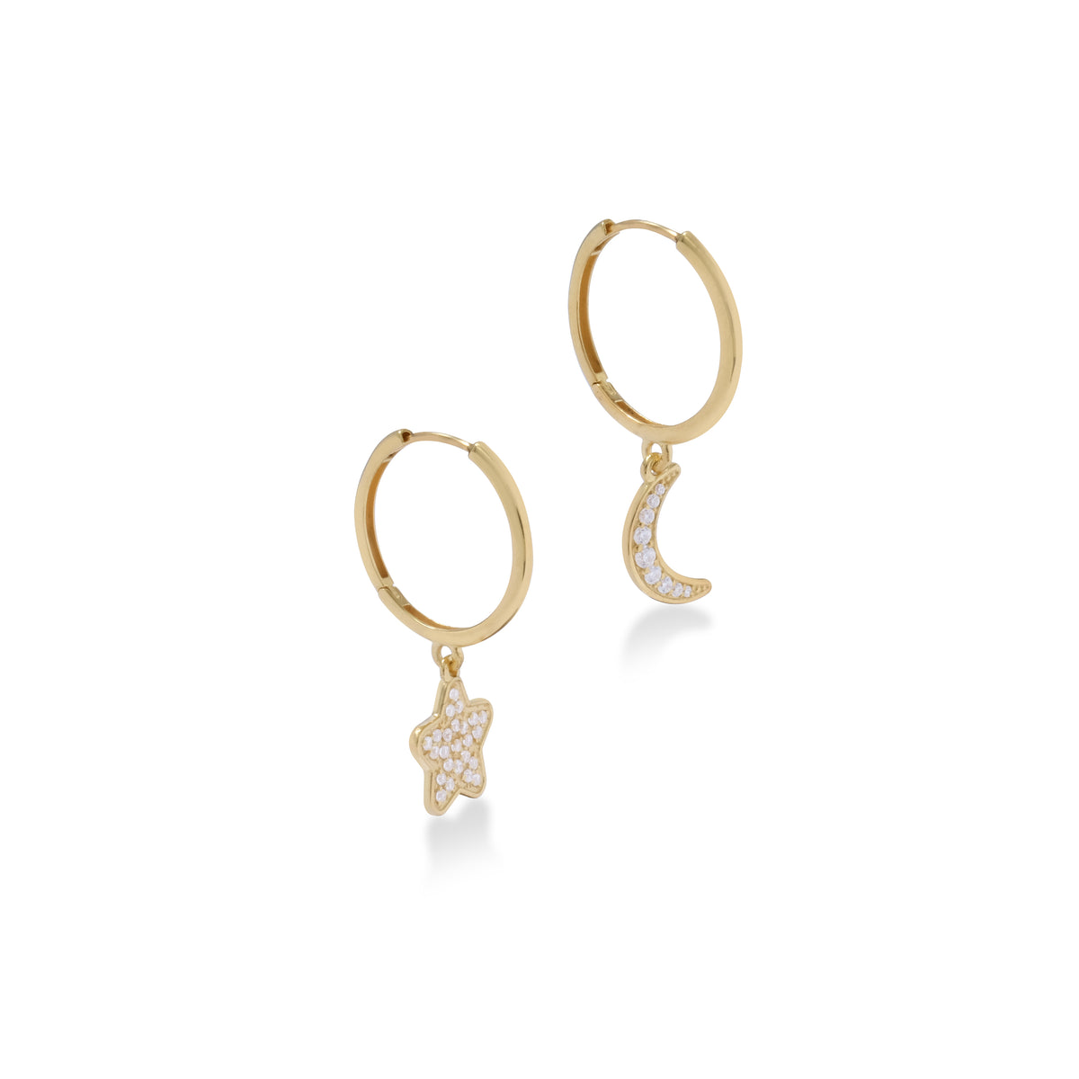 Selene Collection Sterling Silver 925 Gold Plated Hoop Earrings