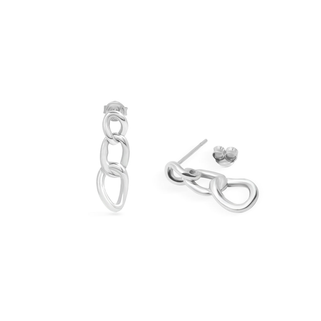 Anting Rantai Drop Curb Koleksi Cuban Sterling Silver 925