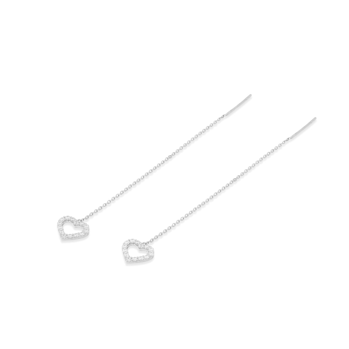 Anting Threader Koleksi Dainty Heart Sterling Silver 925