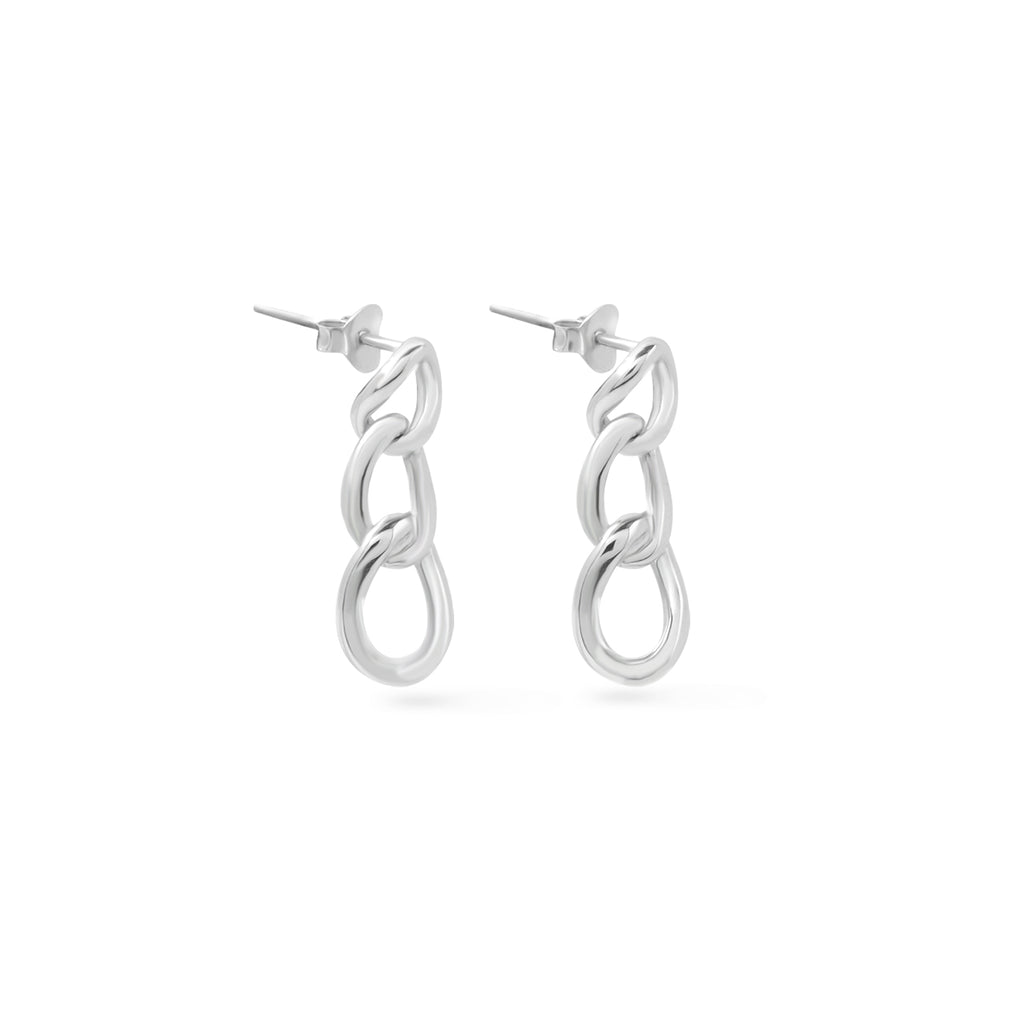 Anting Rantai Drop Curb Koleksi Cuban Sterling Silver 925