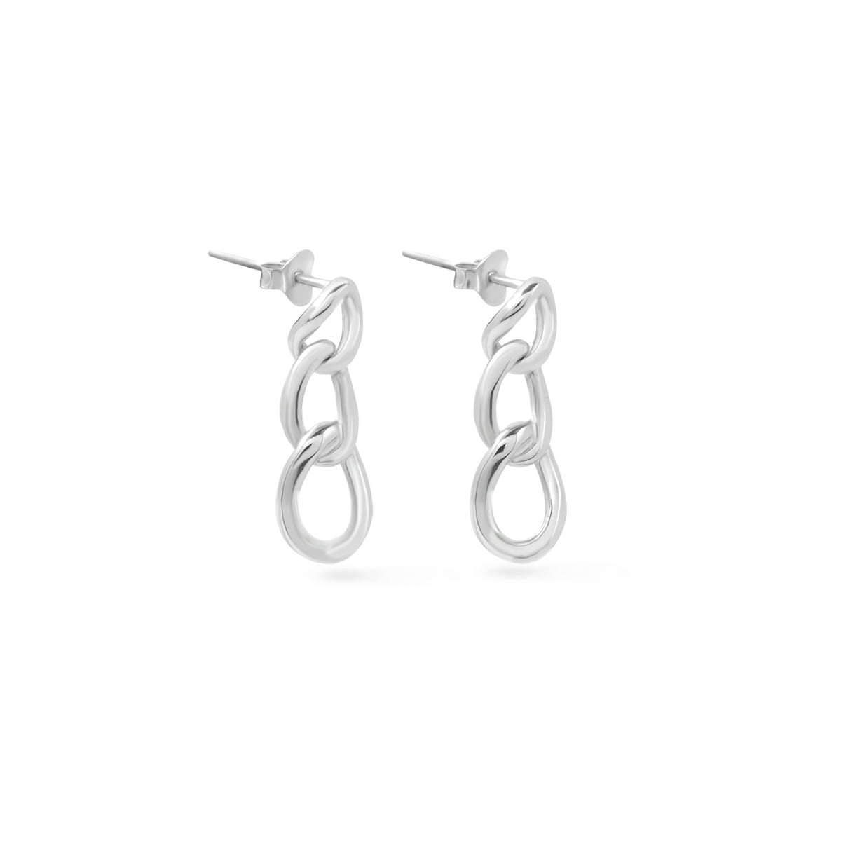 Anting Rantai Drop Curb Koleksi Cuban Sterling Silver 925