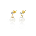 Anting Stud Gold Plated Koleksi Lumine Pearl Sterling Silver 925