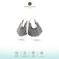 925 Silver Hoop Earrings Indonesian Batik Collection