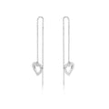 Sterling Silver 925 Dainty Heart Threader Earrings Collection
