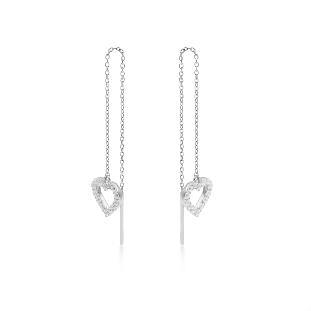 Anting Threader Koleksi Dainty Heart Sterling Silver 925