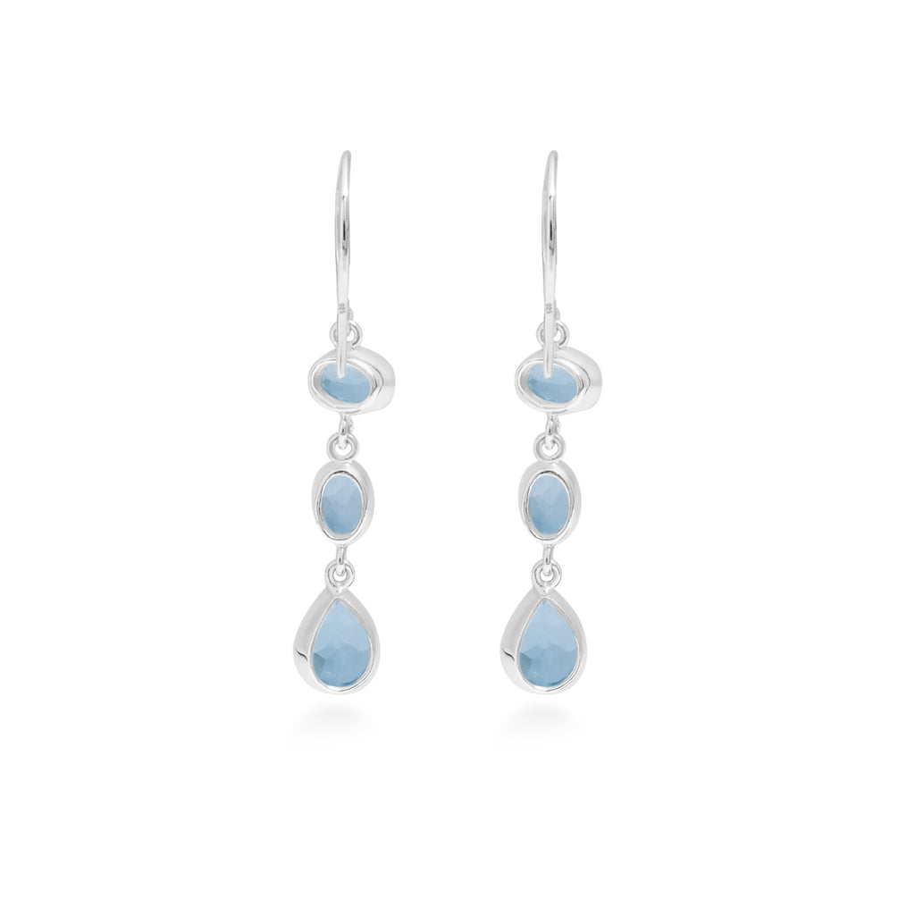 Anting Dangling Triple Drop Perak 925 Koleksi Alleania