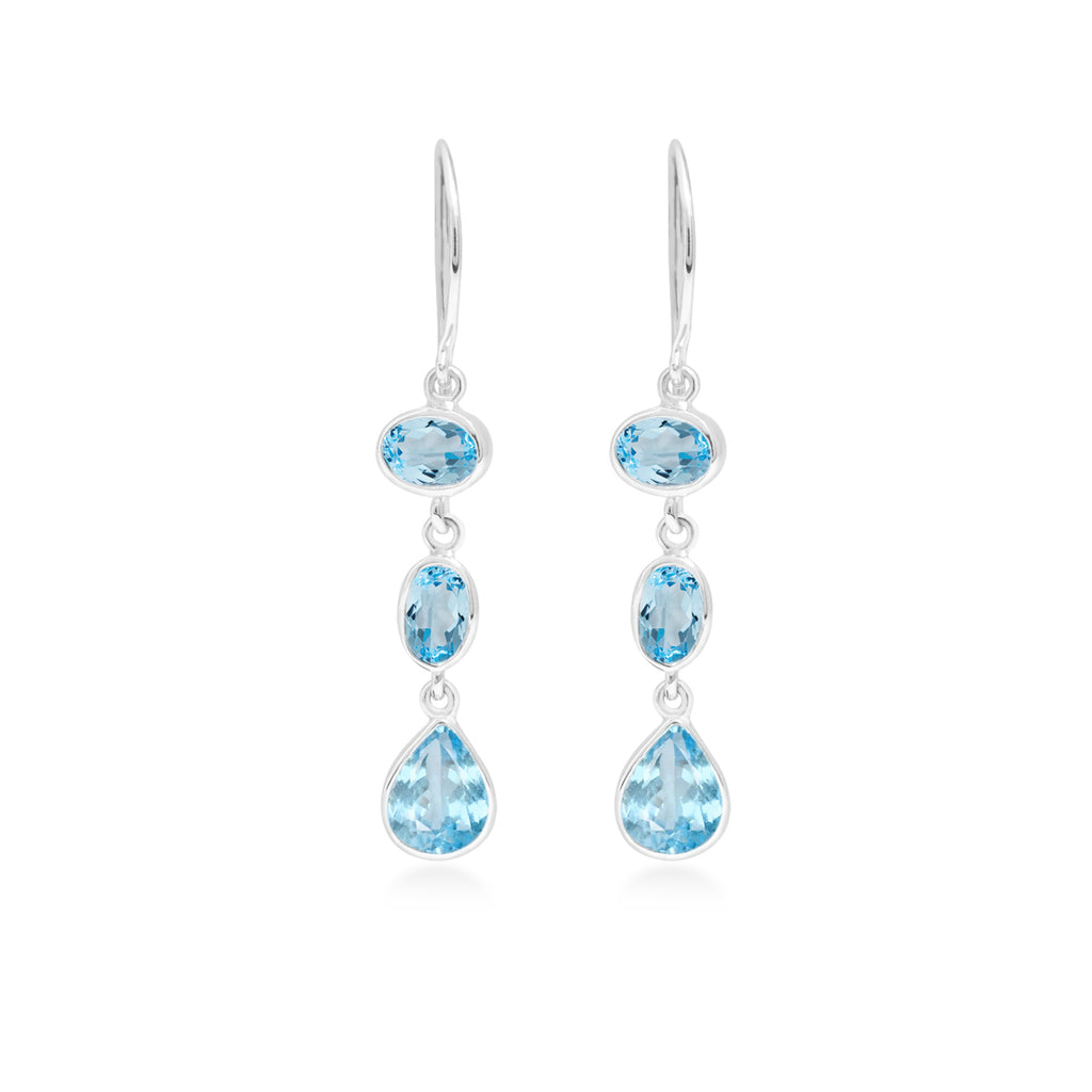 Anting Dangling Triple Drop Perak 925 Koleksi Alleania